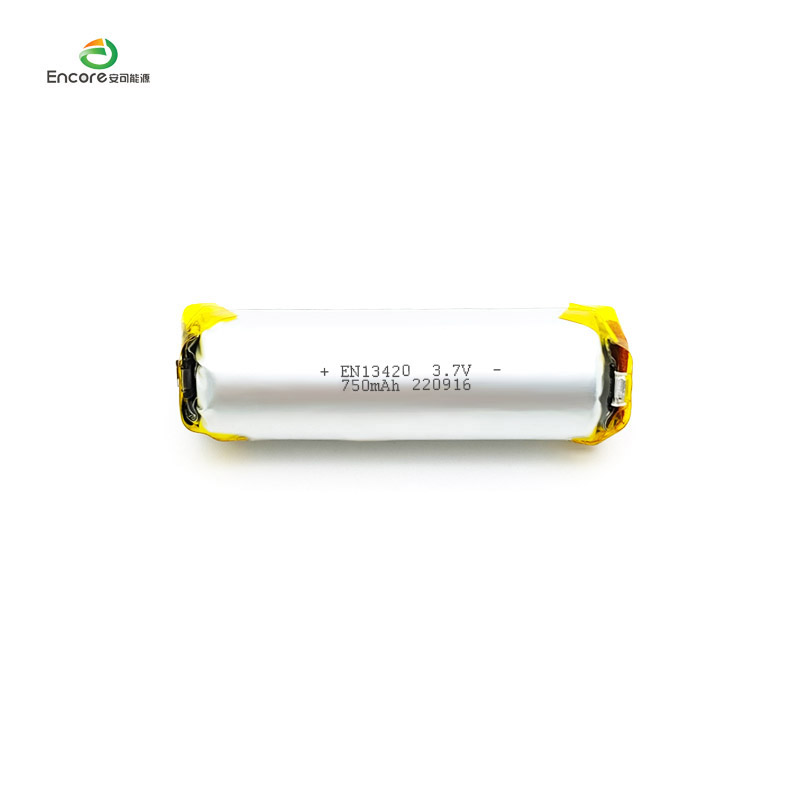 13420 750mAh Baterai lipo silinder 3.7v